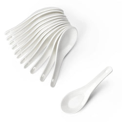 DOWAN 5-Inch White Bone China Soup Spoons