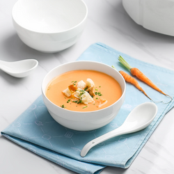 DOWAN 6.75-Inch New Bone China Soup Spoons Set