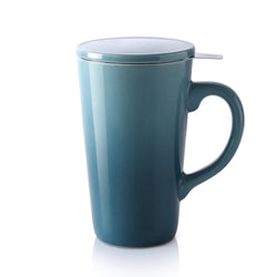 Porcelain Tea Mug with Infuser and Lid