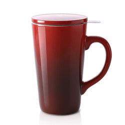 Porcelain Tea Mug with Infuser and Lid