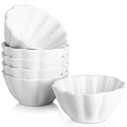 DOWAN 4-Ounce Ruffled Edge Porcelain Ramekins