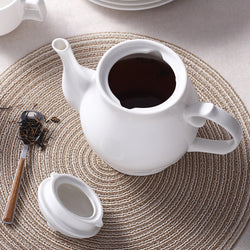 Ounce White Fine Pierced Ceramic Tea Pot
